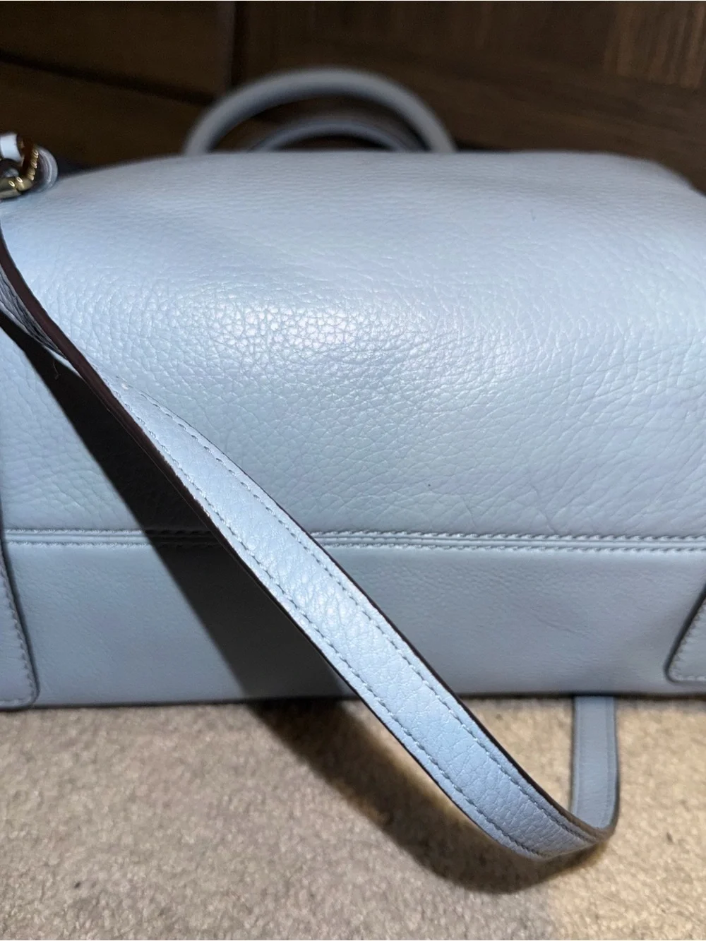 Michael Kors Powder Blue Leather Dome Satchel